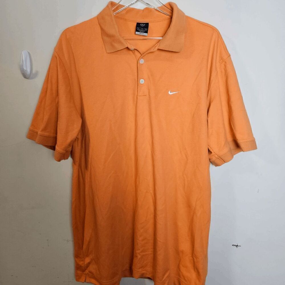 Nike Dri-Fit Golf Polo Short Sleeve Shirt Mens Orange Size XL